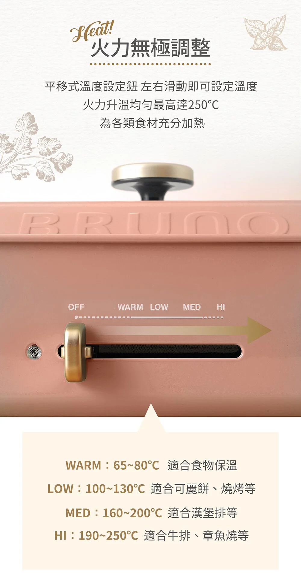 日本 BRUNO - [經典款]多功能電烤盤-送日本免洗劑清洗海棉-BOE021-CPK(珊瑚粉)/附木匙、章魚燒烤盤及不沾平盤-110V