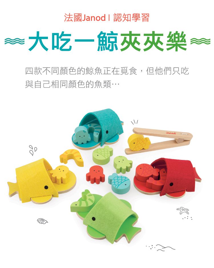 法國Janod - 認知學習-大吃一鯨夾夾樂