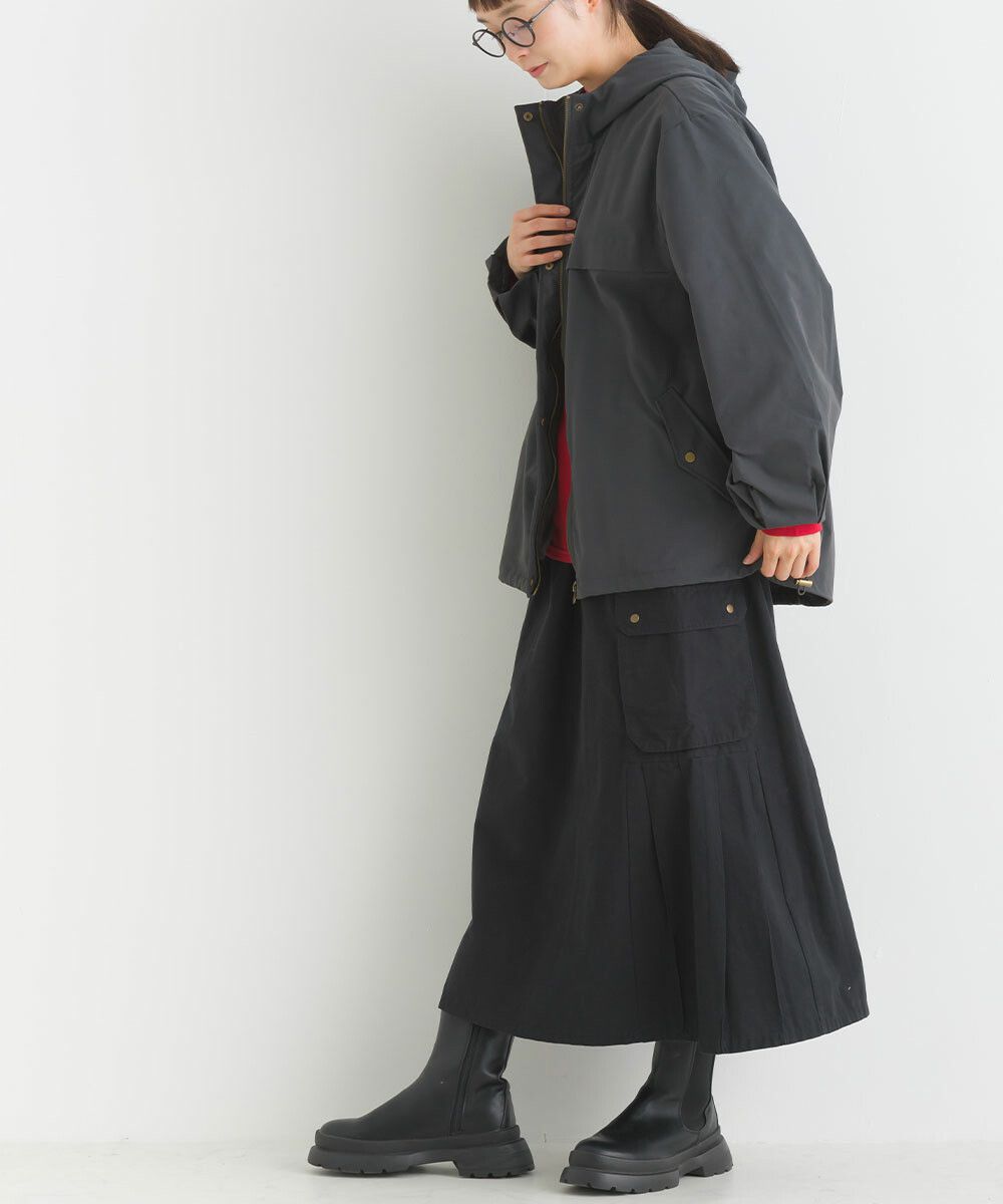 日本女裝代購 - 休閒風側口袋工裝裙-焦糖橘