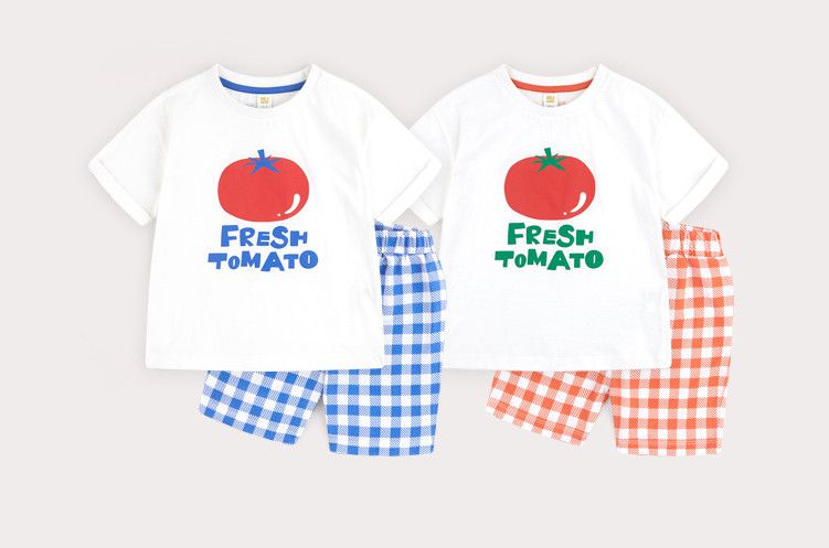 韓國 HEJMINI - 大番茄格子套裝-橘