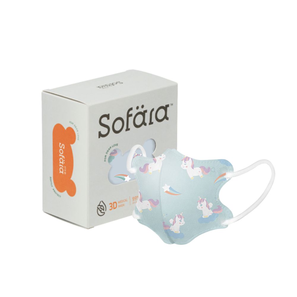 (兩盒組)迷你幼3D空氣口罩-萌萌獨角獸款-1-3歲適用 (9.6X13.9cm)-30入/盒