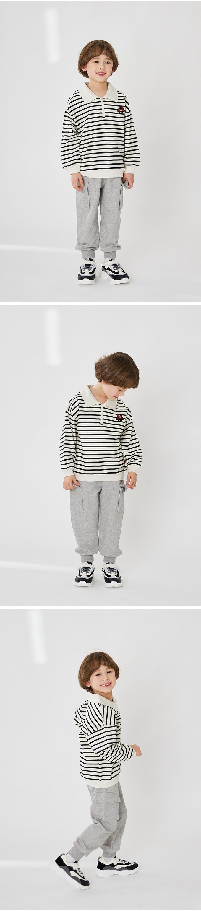 韓國 OZKIZ - 鬆緊腰側邊大口袋縮口長褲-象牙白