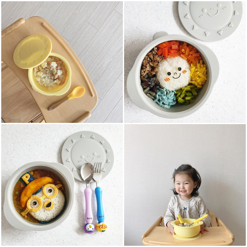 食品級矽膠可沸水消毒【韓國 Mother's Corn】雲朵吸力餐盤