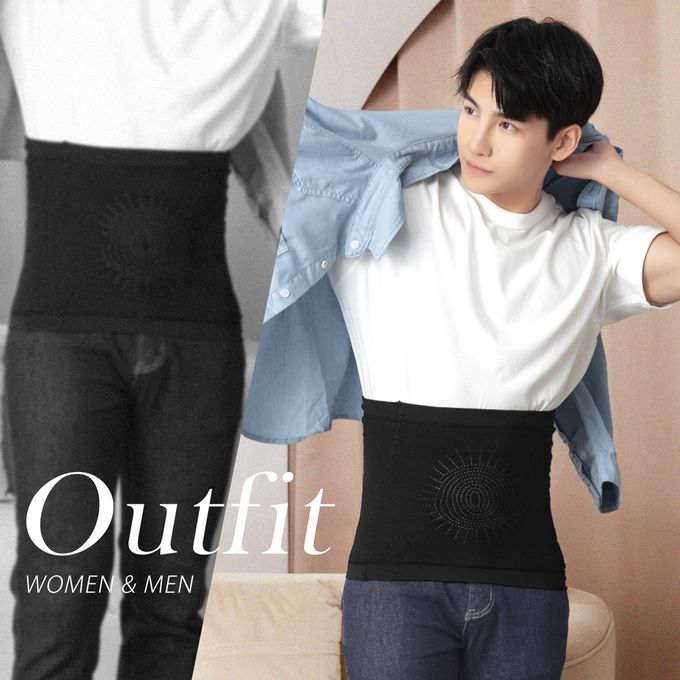 GIAT - 2件組-石墨烯遠紅外線彈力塑腰帶-黑色