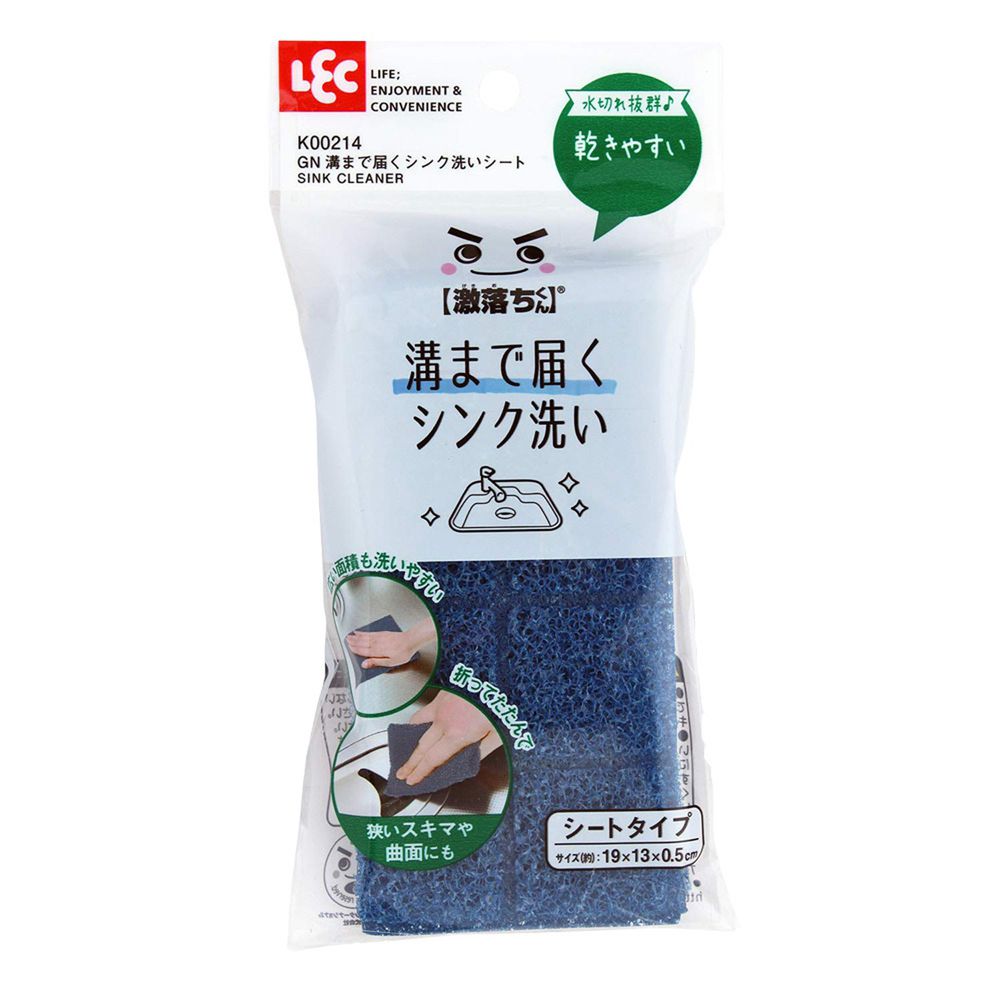 日本 LEC - 廚房水槽清潔海綿布-1入