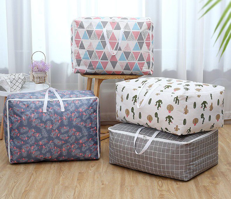 防水棉被衣物收納袋-小兔-藍色