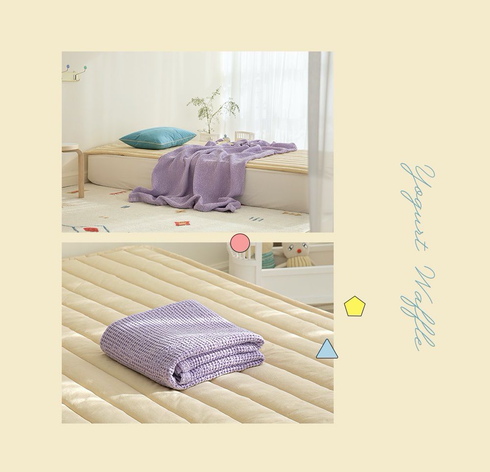 韓國 Maatila - (兒童款)天絲莫代爾鬆餅被毯-藍莓優格 (130X170cm)