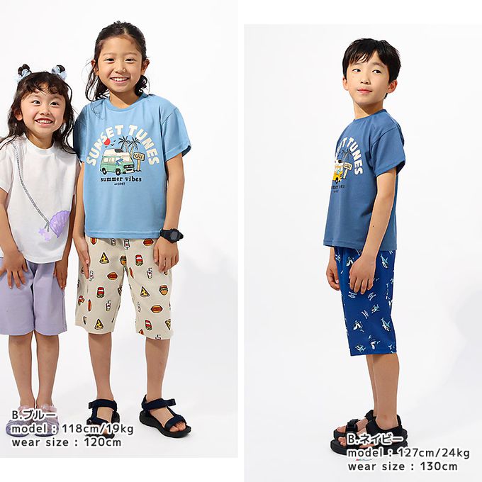 日本 ZOOLAND - 接觸冷感 透氣印花短袖上衣-衝浪企鵝-綠