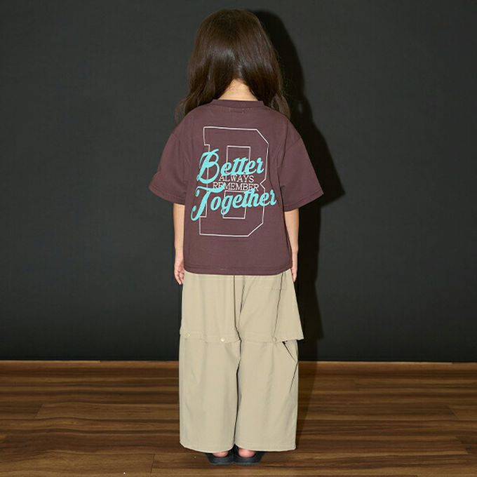 日本 b-ROOM - 美式休閒印花短袖上衣-深棕