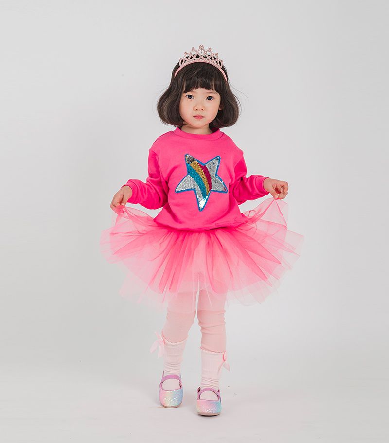 韓國 OZKIZ - 漸層色三層網紗內搭褲裙-莓果粉