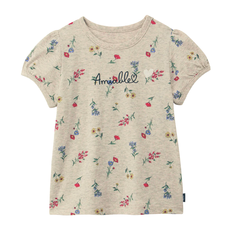 日本千趣會 - GITA 天竺棉印花短T-滿版小花-燕麥