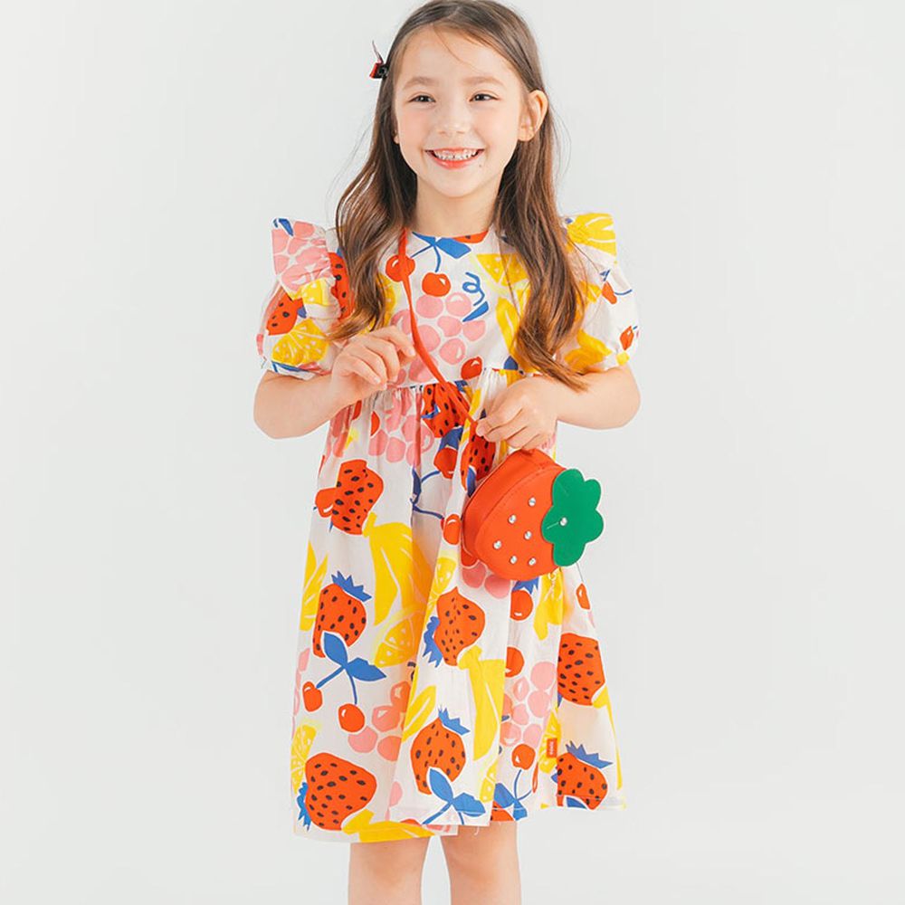 韓國 OZKIZ - (附包包)夏日水果樂園公主袖洋裝