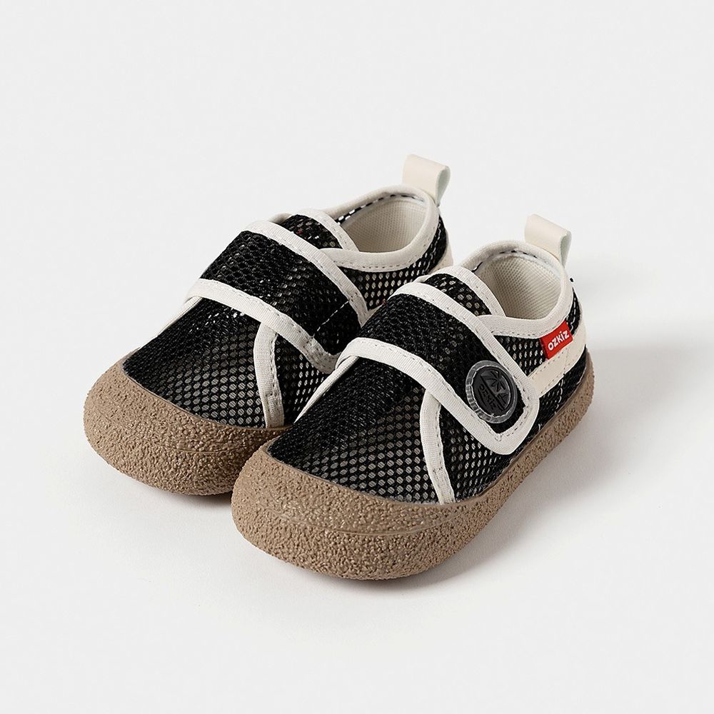 水陸兩穿！網眼透氣玩水沙灘鞋/魔鬼氈懶人鞋-黑