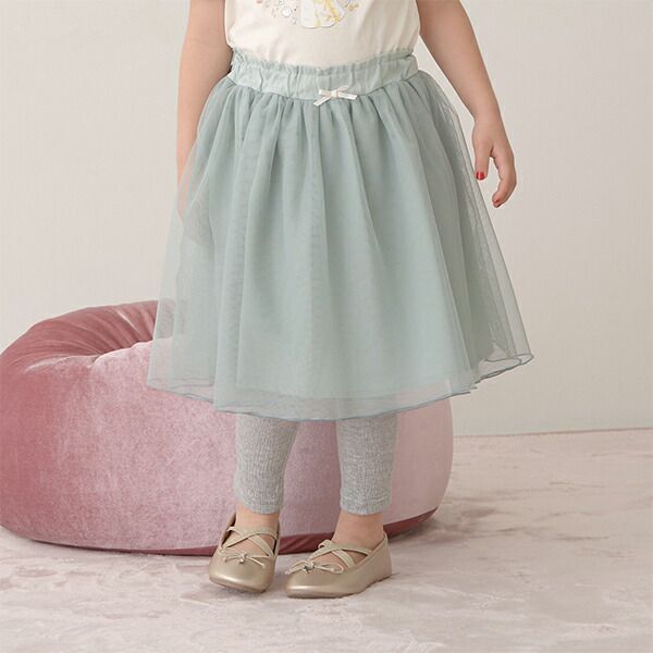 日本 Lycee mine - 搖曳可愛內搭褲紗裙-薄荷綠
