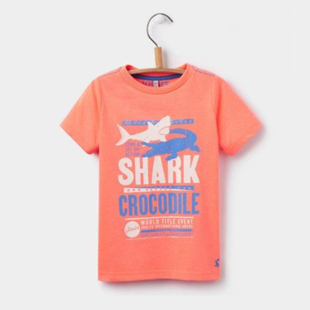英國 JOULES - 短袖T恤-炫橘鯊魚