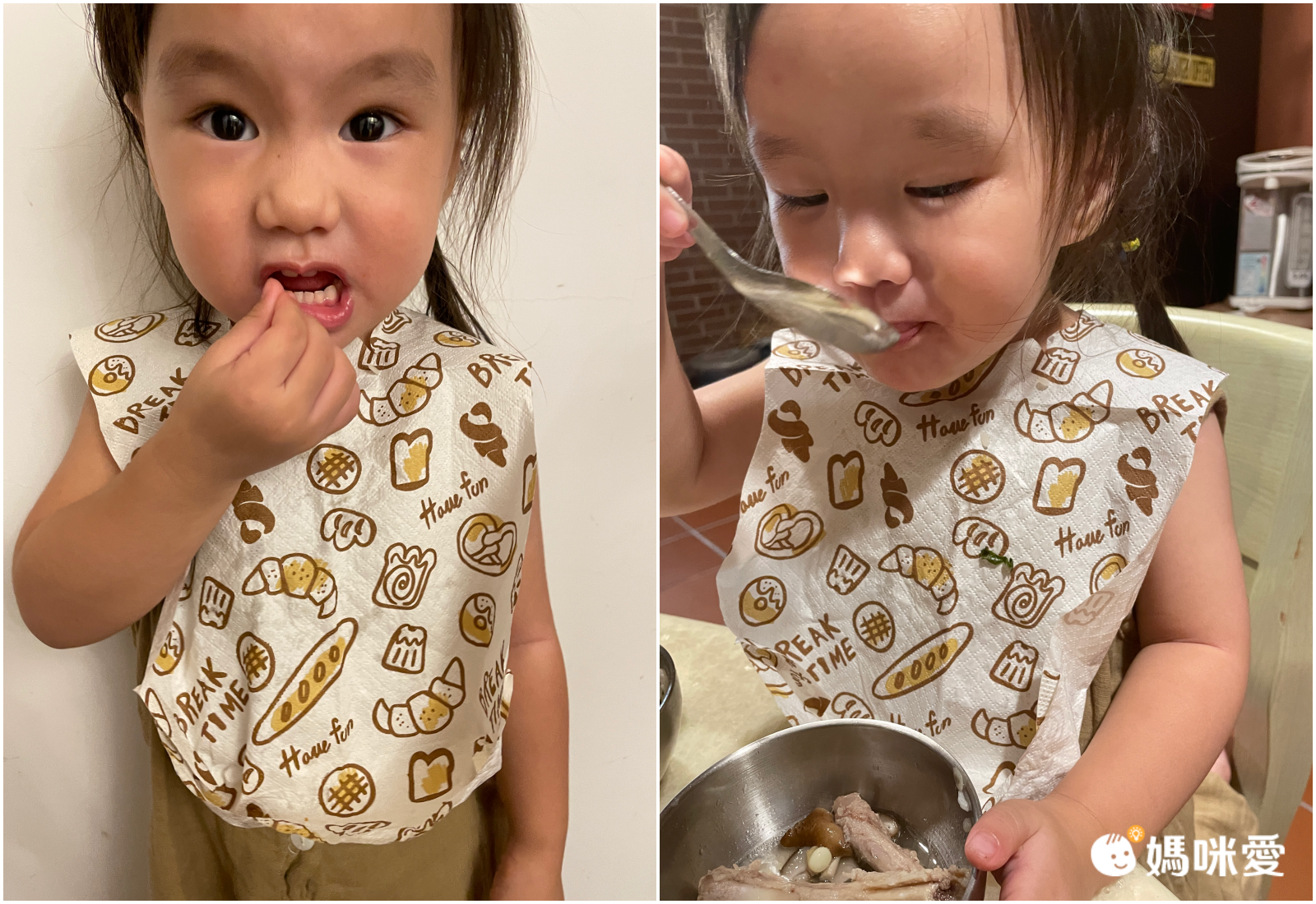 akachan honpo - 拋棄式嬰幼兒圍兜25片入-麵包-34×23cm