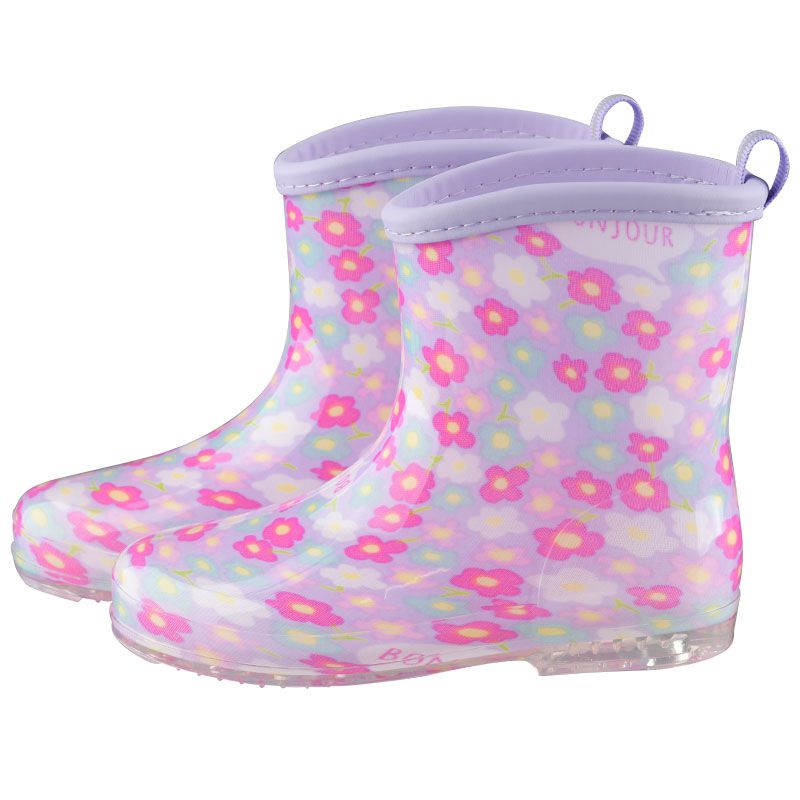 akachan honpo - 雨鞋-小花-紫色