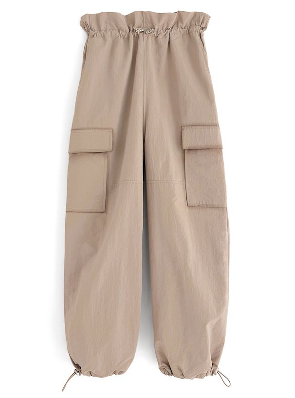 日本 GRL - 美式休閒抽繩束口褲-軍綠 (F)