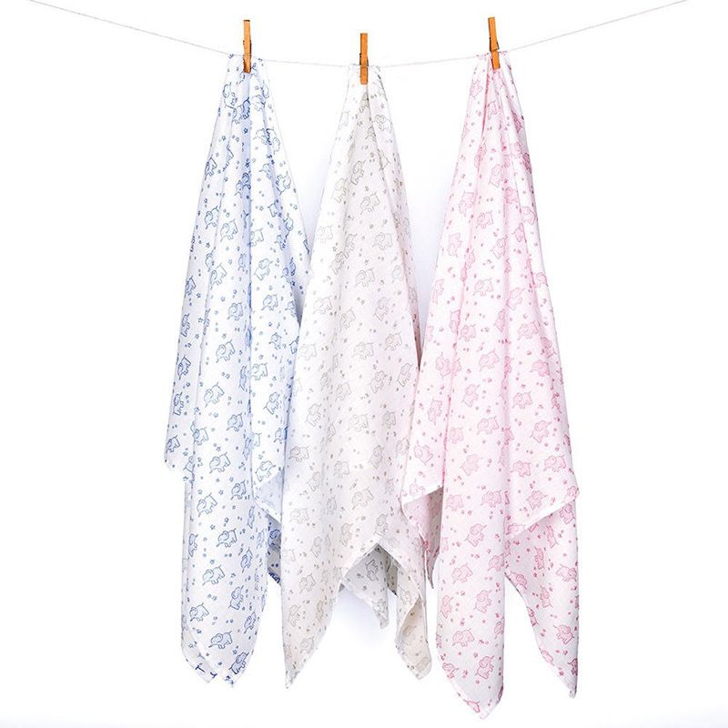 英國 JoJo Maman BeBe - 100%純棉多功能包巾/小薄被/拍嗝巾(120*120cm)-粉色