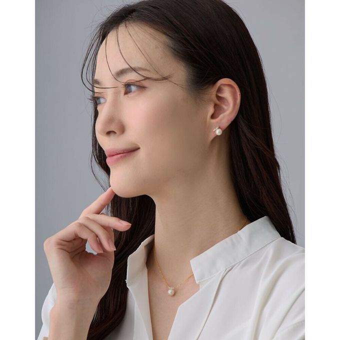 日本 Melody Accessory - 日本製 低調甜心閃耀水鑽珍珠耳環-耳針