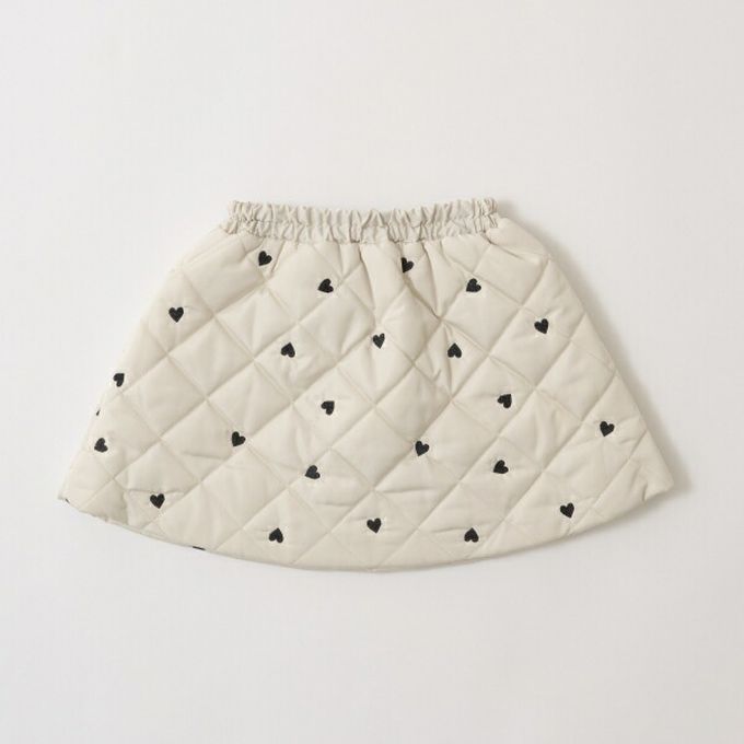 日本 Lycee mine - 滿版愛心俏麗絎縫褲裙-咖啡