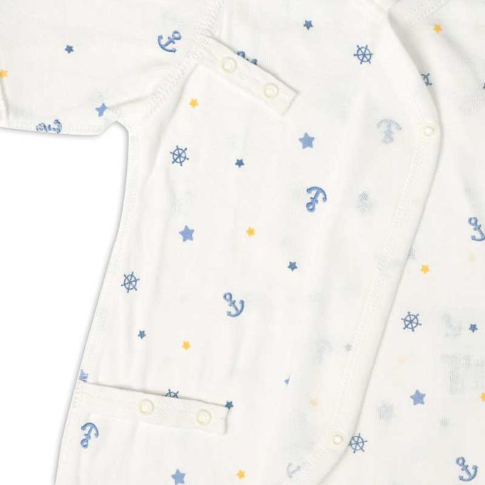 akachan honpo - 新生兒內衣10件組-按扣款-奶油色 (肚衣:50cm蝴蝶裝:50~60cm)