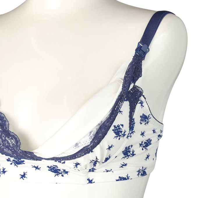 akachan honpo - 自然服貼胸罩 豐滿型-羅紋-深藍色