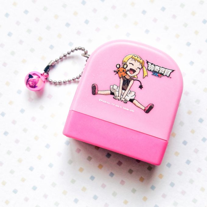 可愛卡通印章 - 彩盒連續章-寶可夢－咚咚鼠(外殼粉)-紫 (3x1cm)