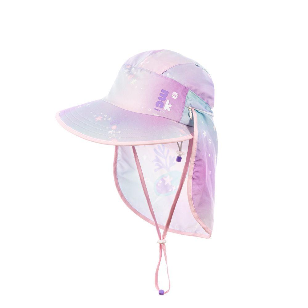 Marckids2合1兒童抗UV遮頸防曬帽-幻彩