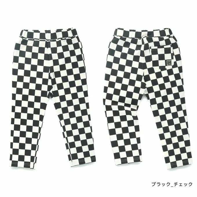 日本 BRANSHES - 定番超彈力百搭長褲-格子-黑X白