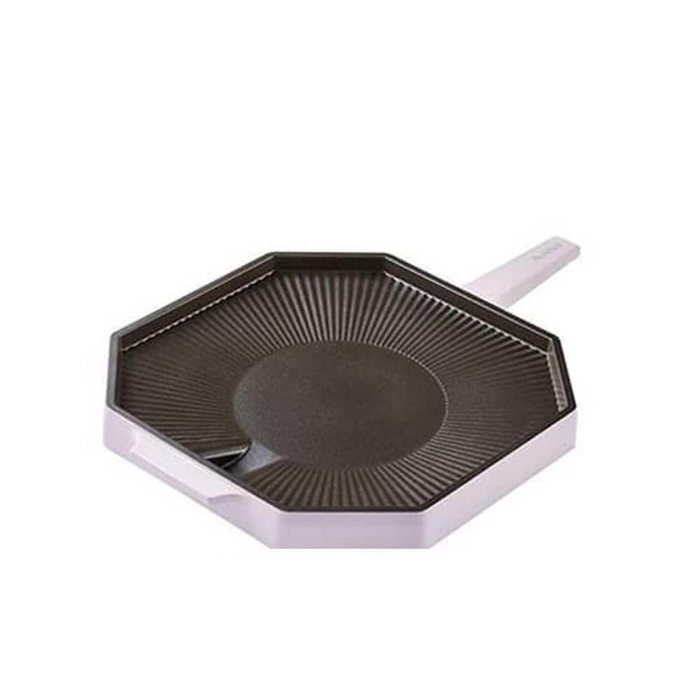 韓國 Dr. HOWS - Palette煎烤盤/黃金角度排油孔/鋁合金鑄造-暖嫩粉-28cm