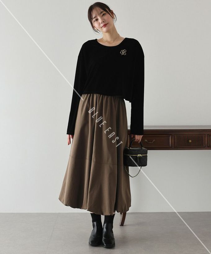 日本 BLUE EAST - 柔軟輕盈感立體澎澎氣球長裙-米杏