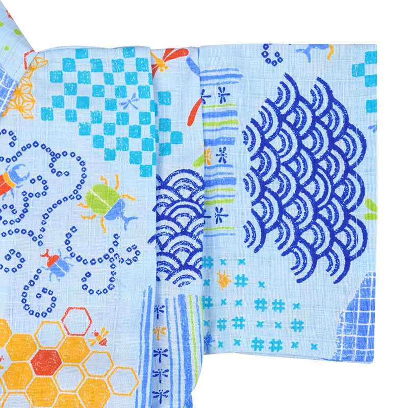 akachan honpo - 兩件式甚平-昆蟲-藍色