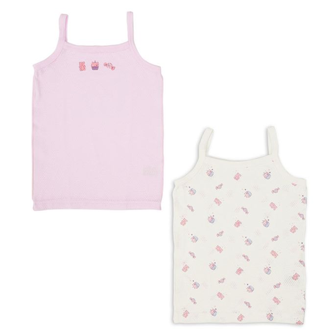 akachan honpo - 細肩帶背心2件組-網眼 糖果餅乾-紫色