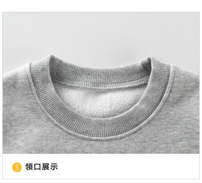 加絨長袖大學T-小象娃娃-灰色