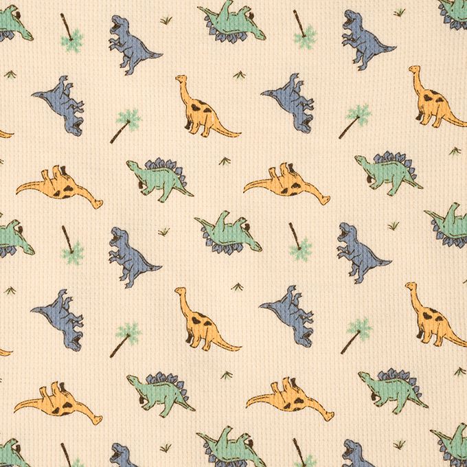 akachan honpo - 長袖家居服 穿衣練習套頭式-恐龍-淺卡其色