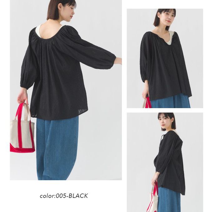 日本 OMNES - 100%印度棉 前後2way典雅緹花七分袖上衣-白