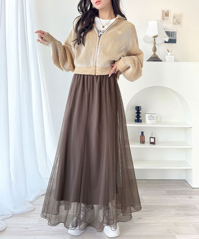 日本 Classical Elf - 浪漫蓬鬆層次感超長紗裙-灰