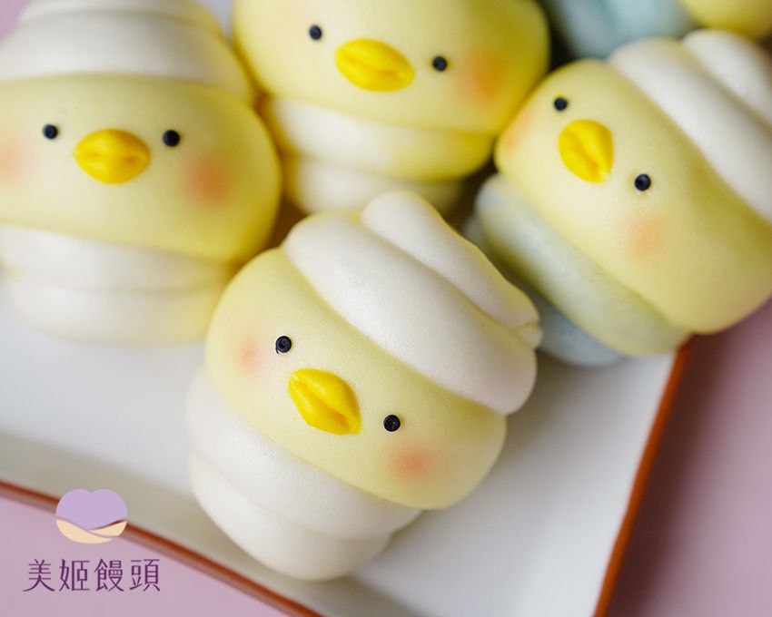 美姬饅頭 - 彩虹小鴨爆漿乳酪熱狗捲鮮乳造型饅頭 (6入)-55g