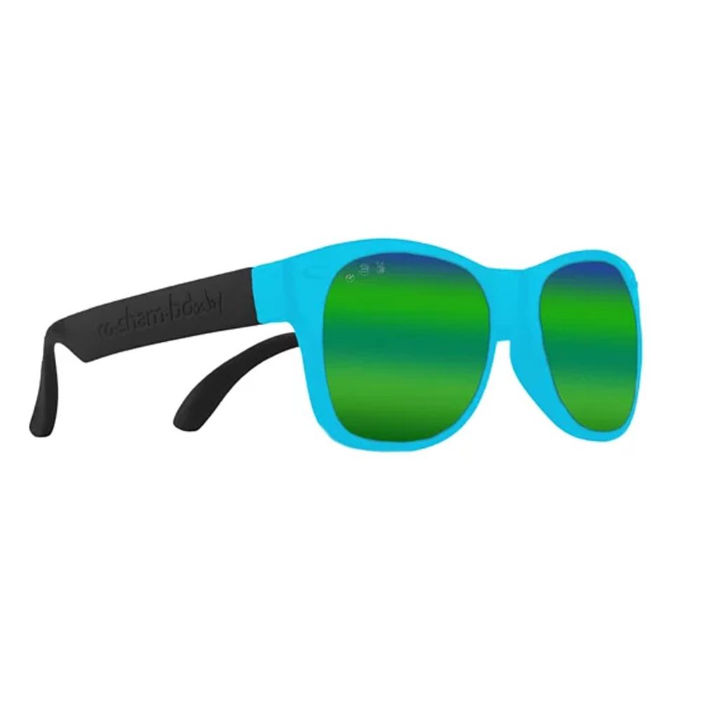 美國 Roshambo - Roshambo繽紛視界 時尚墨鏡-兒童款-藍黑雙色-偏光鏡片綠 (5-12Y)