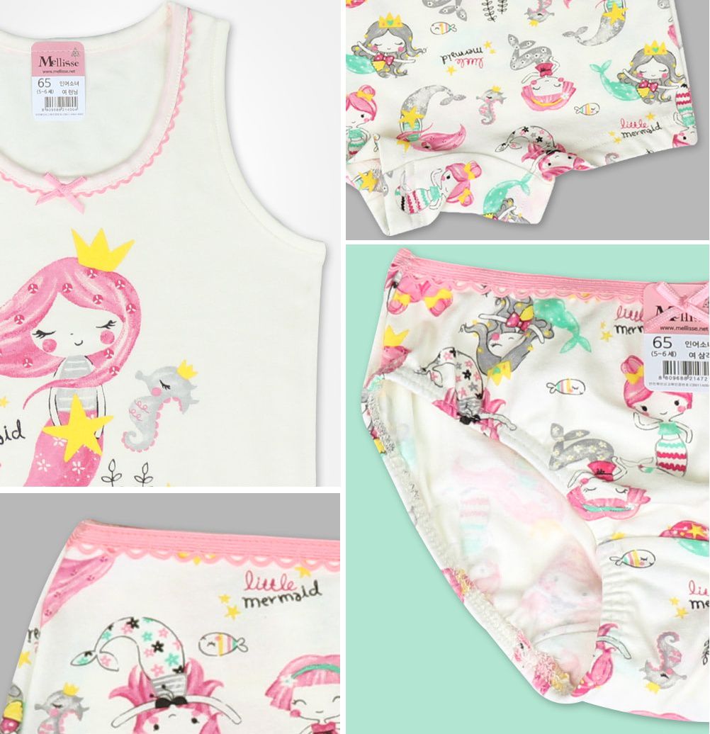韓國 Mellisse - 純棉三角褲(女寶)-人魚公主