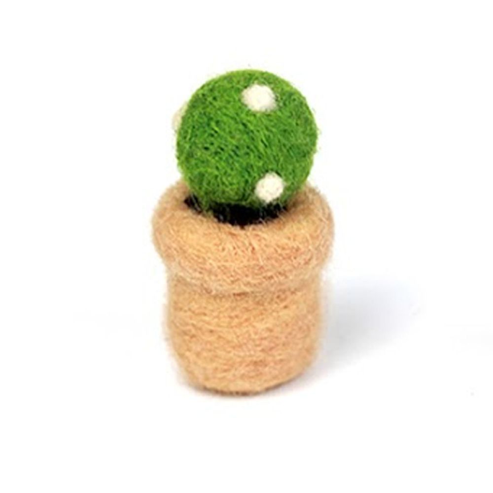 Diy植物造型羊毛氈戳戳樂材料包-白點仙人球