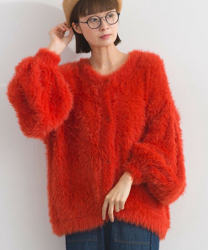 日本 Lupilien - 柔和蓬鬆毛海繭型針織開襟衫/外套-炭灰