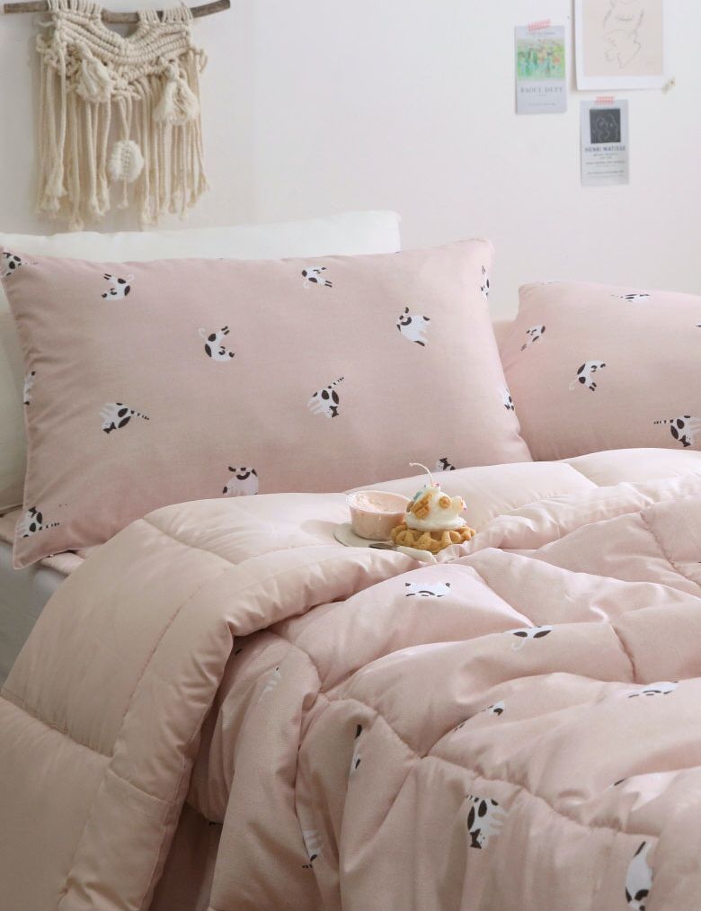 韓國 FLORA - 超細纖維桃皮感蓬鬆四季被-玩耍貓咪-灰