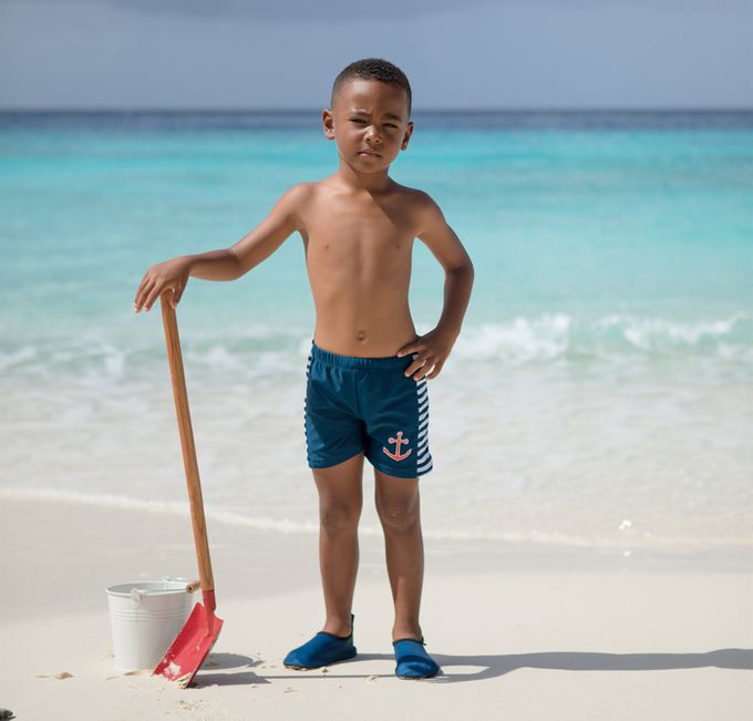 德國Playshoes - 抗UV防曬男童泳褲-海軍風