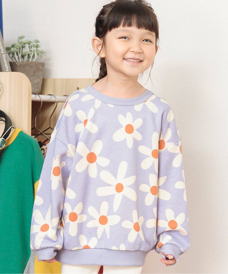 日本 BREEZE - 正反OK！裏毛印花長袖上衣-棋盤格-彩色