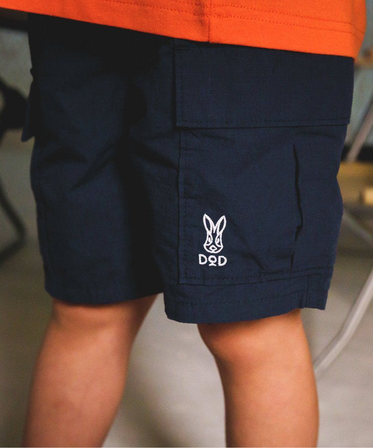 日本 BREEZE - 聯名款 口袋工裝風帥氣4分短褲-撞色-橘藍系