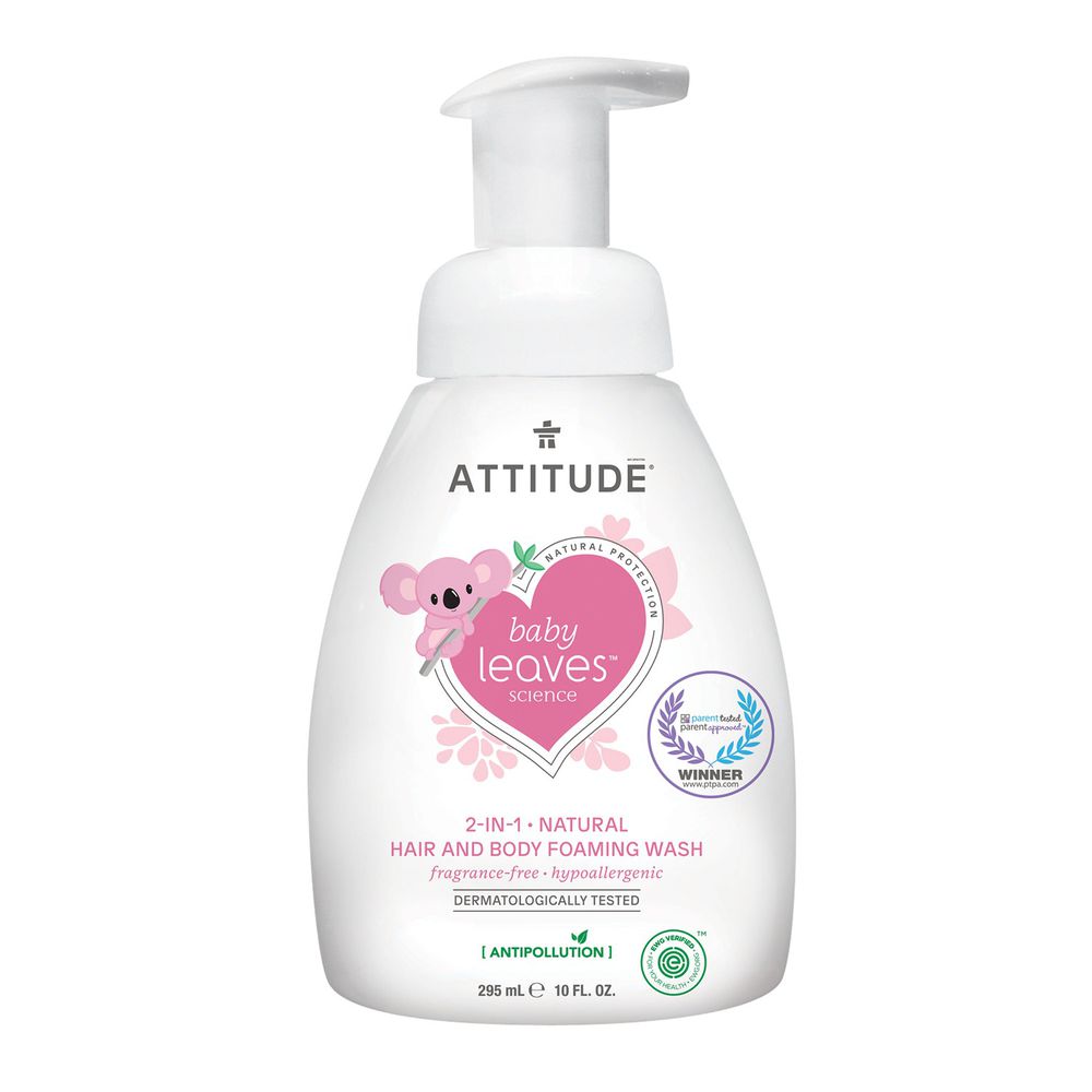 加拿大 ATTITUDE 艾特優 - 嬰幼兒2合1泡沫洗髮沐浴露-無味-295ml