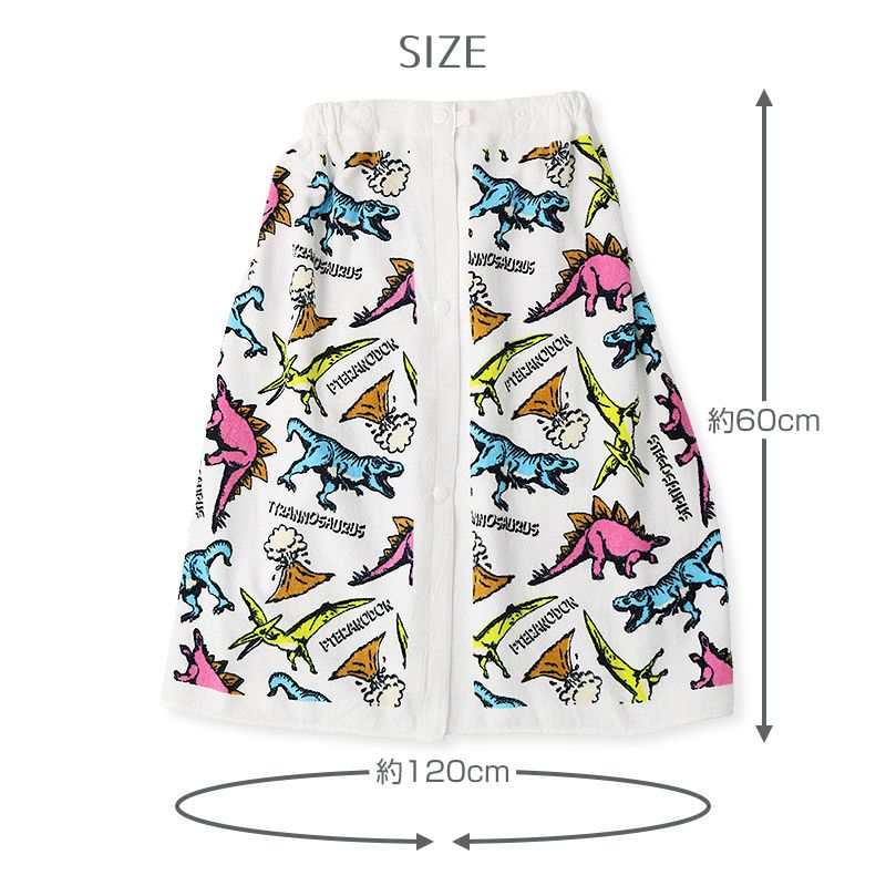 日本 ZOOLAND - 純棉海灘/游泳浴巾/浴袍 (附釦)-B企鵝夥伴-藍 (長60cm(幼稚園~國小低年級))