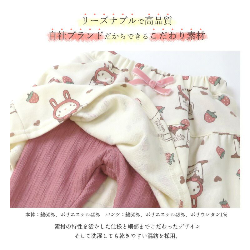 日本 ZOOLAND - 印花彈力內搭褲裙-草莓兔兔-粉紅